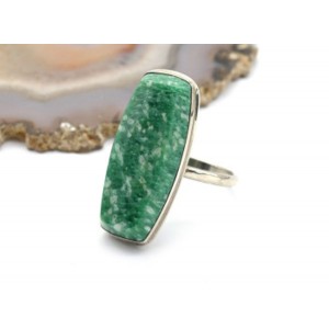 Кольцо амазонит "Прямоугольник" 15*32мм