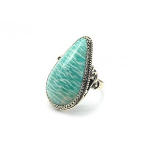 Кольцо амазонит "Капля" 23*37мм.