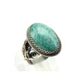 Кольцо амазонит "Овал" 17*24мм.