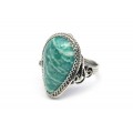 Кольцо амазонит "Капля" 17*31мм.