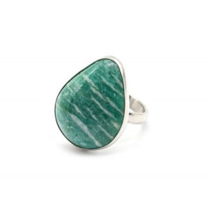 Кольцо амазонит "Капля" 19*24мм.