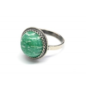 Кольцо амазонит "Круг" 17,5мм
