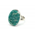 Кольцо с амазонитом " Овал " 17*22мм.