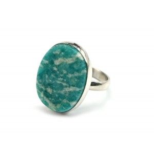 Кольцо с амазонитом " Овал " 17*22мм.