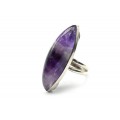 Кольцо аметист шевронный "Рис" 13*42мм.