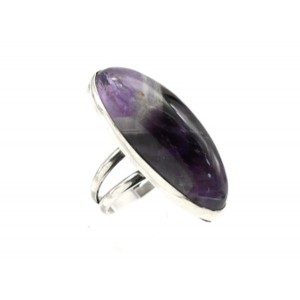 Кольцо аметист шевронный "Овал" 16*40мм.
