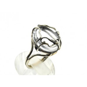 Кольцо с горным хрусталем 17*18мм