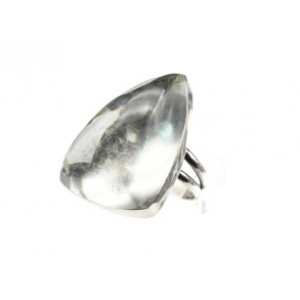 Кольцо с горным хрусталём "Грация" 26*36мм