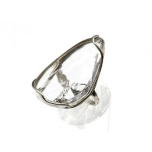Кольцо с радужным горным хрусталем 23*38мм