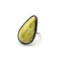 Кольцо с лизардитом "Капля" 22*34мм, .