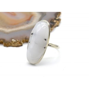 Кольцо кахолонг "Овал" 16*33мм