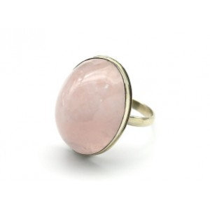 Кольцо с розовым кварцем  "Овал" 20*25мм, .