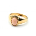 Кольцо с кораллом "Овал"