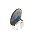 Кольцо с лабрадором "Овал" 18*33мм