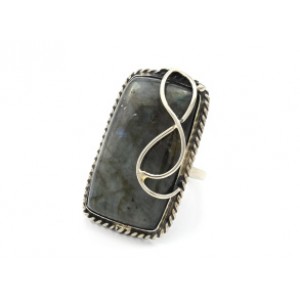 Кольцо лабрадор "Прямоугольник" 23*38мм