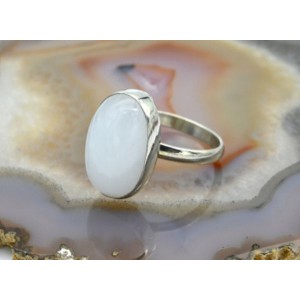 Кольцо беломорит "Овал" 12*17мм