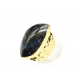 Кольцо с лабрадором из ювелирного сплава 19*34мм