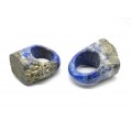 Перстень из натурального камня Лазурита с включением пирита 15*28мм