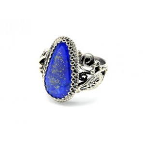 Кольцо лазурит "Капля" 12*21мм