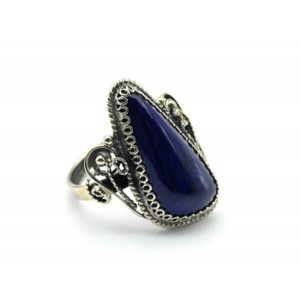 Кольцо из лазурита "Индиго" 14*26мм