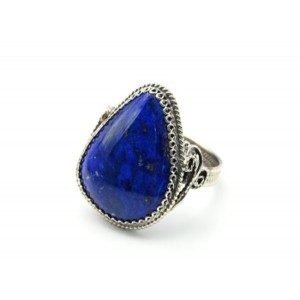 Кольцо из лазурита "Индиго" 21*27мм