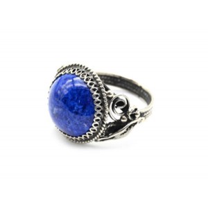 Кольцо лазурит "Круг" 18мм.