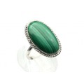 Кольцо с малахитом "Овал" 16*26мм