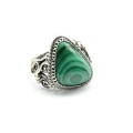 Кольцо малахит "Грация" 17*22мм, .