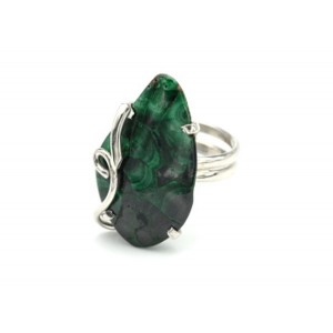 Кольцо малахит уральский 16*28мм