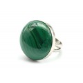 Кольцо малахит уральский "Круг" 26мм