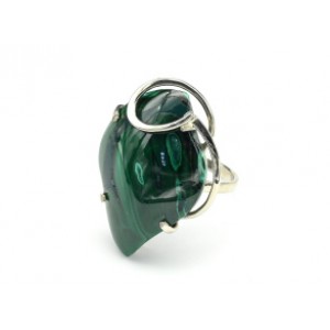 Кольцо малахит уральский 23*32мм.