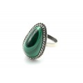 Кольцо малахит "Капля" 13*22мм