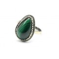 Кольцо малахит 13*19мм