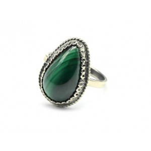 Кольцо малахит 13*19мм