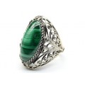 Кольцо малахит 12*28мм