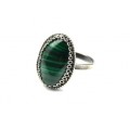 Кольцо малахит "Овал" 14*20мм