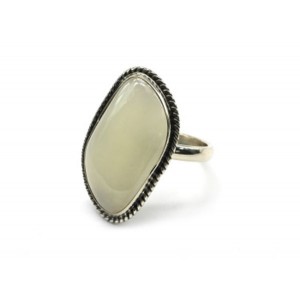 Кольцо нефрит белый 18*28мм, .