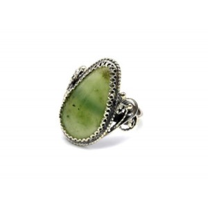 Кольцо нефрит "Капля" 16*24мм