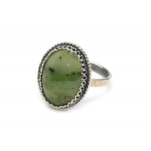 Кольцо нефрит "Овал" 15*18мм