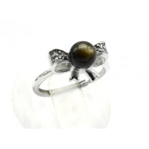 Кольцо "Бант" с обсидианом 5мм Кольцо "Бант" с обсидианом 5мм