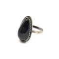 Кольцо обсидиан "Капля" 14*23мм