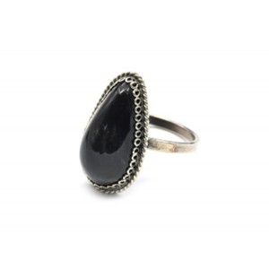 Кольцо обсидиан "Капля" 14*23мм