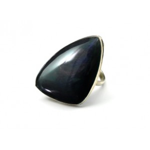 Кольцо из обсидиана радужного " Грация" 22*34мм