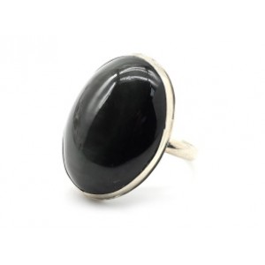 Кольцо обсидиан радужный " Овал " 19*26мм