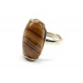 Кольцо оникс медовый 13*23