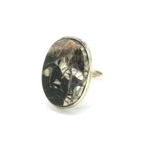 Кольцо пирит "Овал" 21*28мм