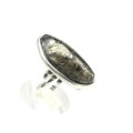 Кольцо с пиритом в посеребрении 19*36мм