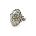 Кольцо пирит "Овал" 20*27мм