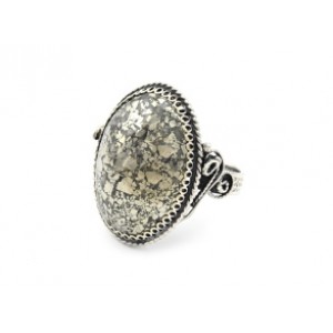 Кольцо пирит "Овал" 20*27мм