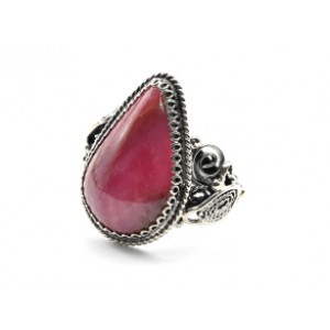 Кольцо родонит "Капля" 17*24мм